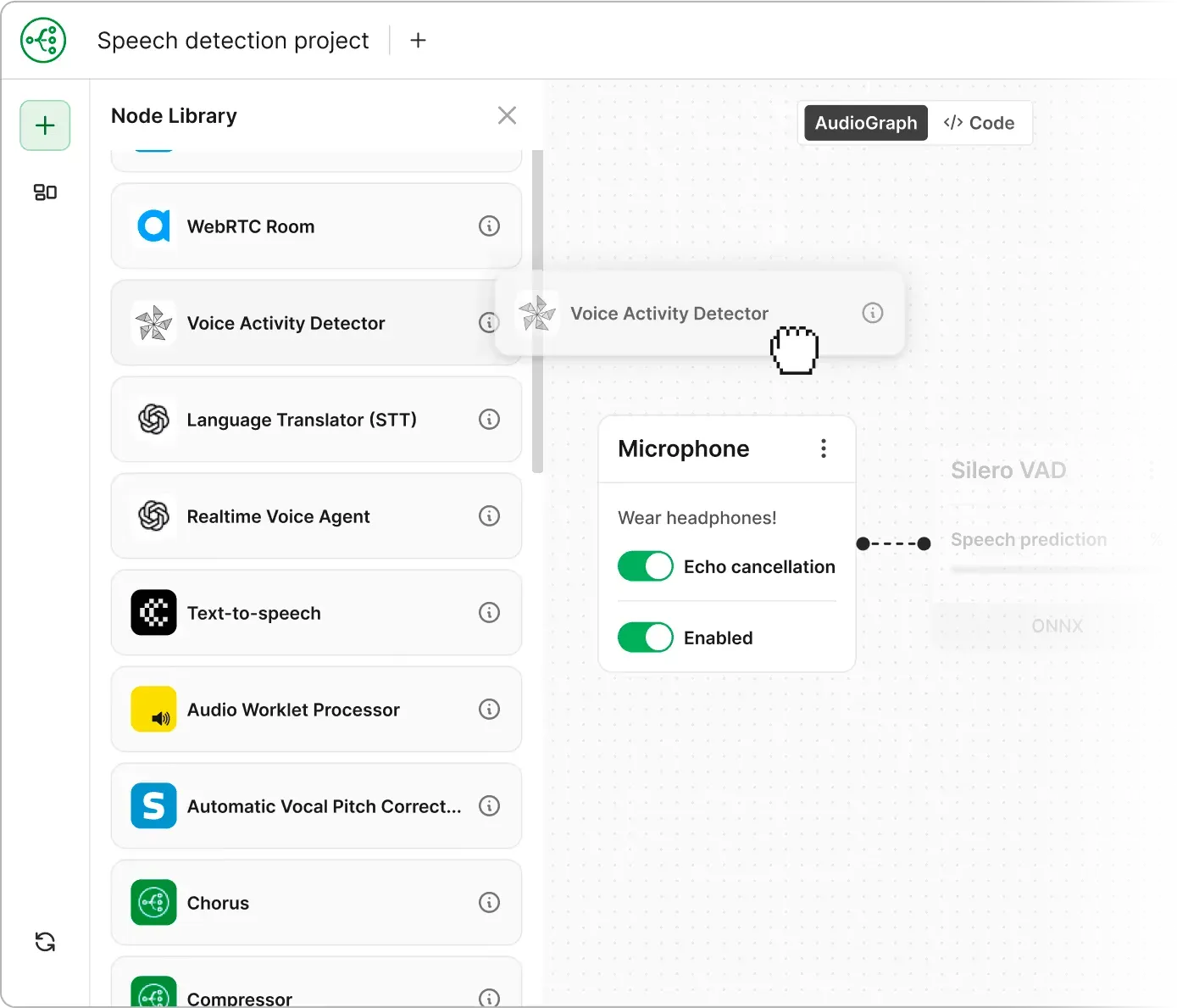 Switchboard Editor node library sidebar